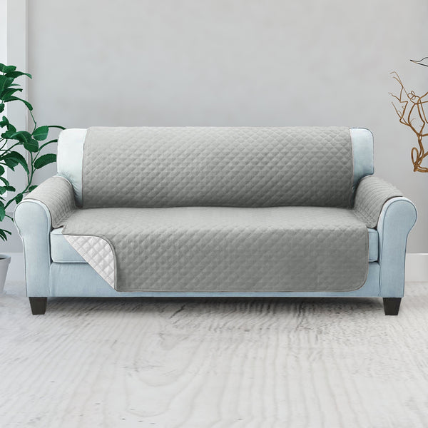 Artiss Sofa Cover Quilted Couch Covers Lounge Protector Slipcovers 3 Seater Grey Tristar Online