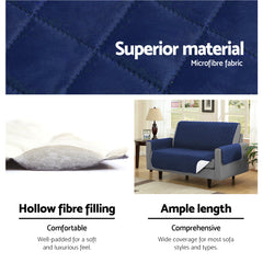 Artiss Sofa Cover Quilted Couch Covers Lounge Protector Slipcovers 3 Seater Navy Tristar Online