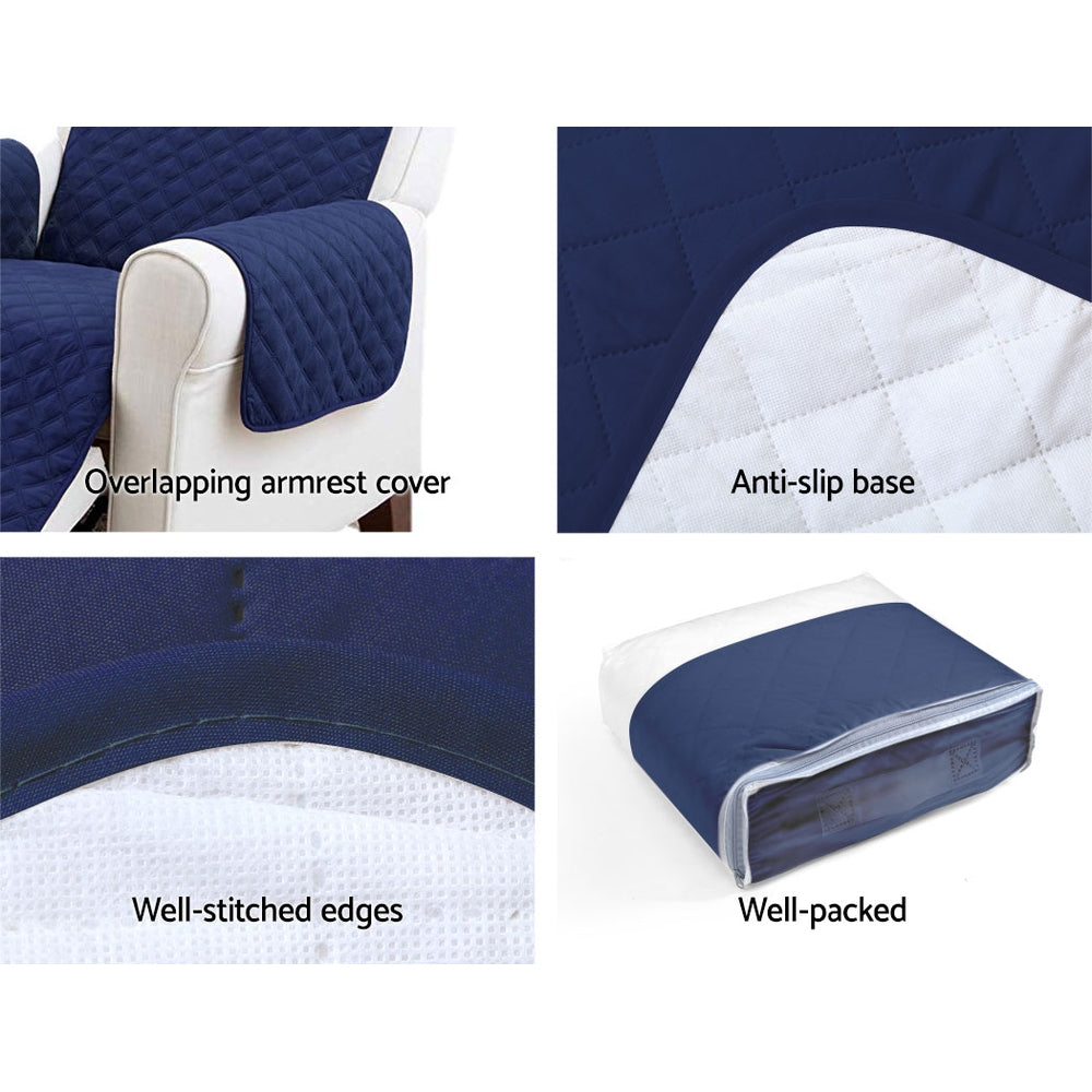 Artiss Sofa Cover Quilted Couch Covers Lounge Protector Slipcovers 3 Seater Navy Tristar Online