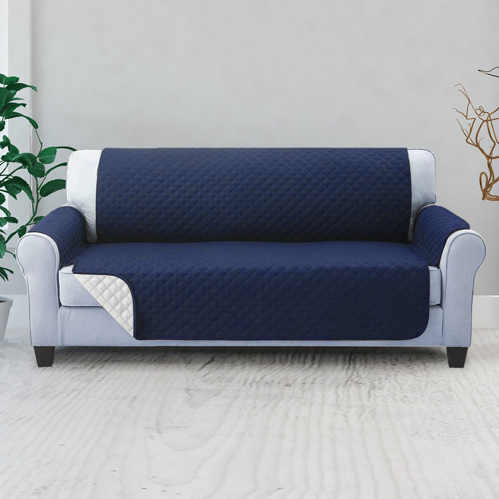 Artiss Sofa Cover Quilted Couch Covers Lounge Protector Slipcovers 3 Seater Navy Tristar Online