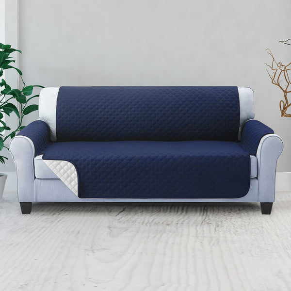 Artiss Sofa Cover Quilted Couch Covers Lounge Protector Slipcovers 3 Seater Navy Tristar Online