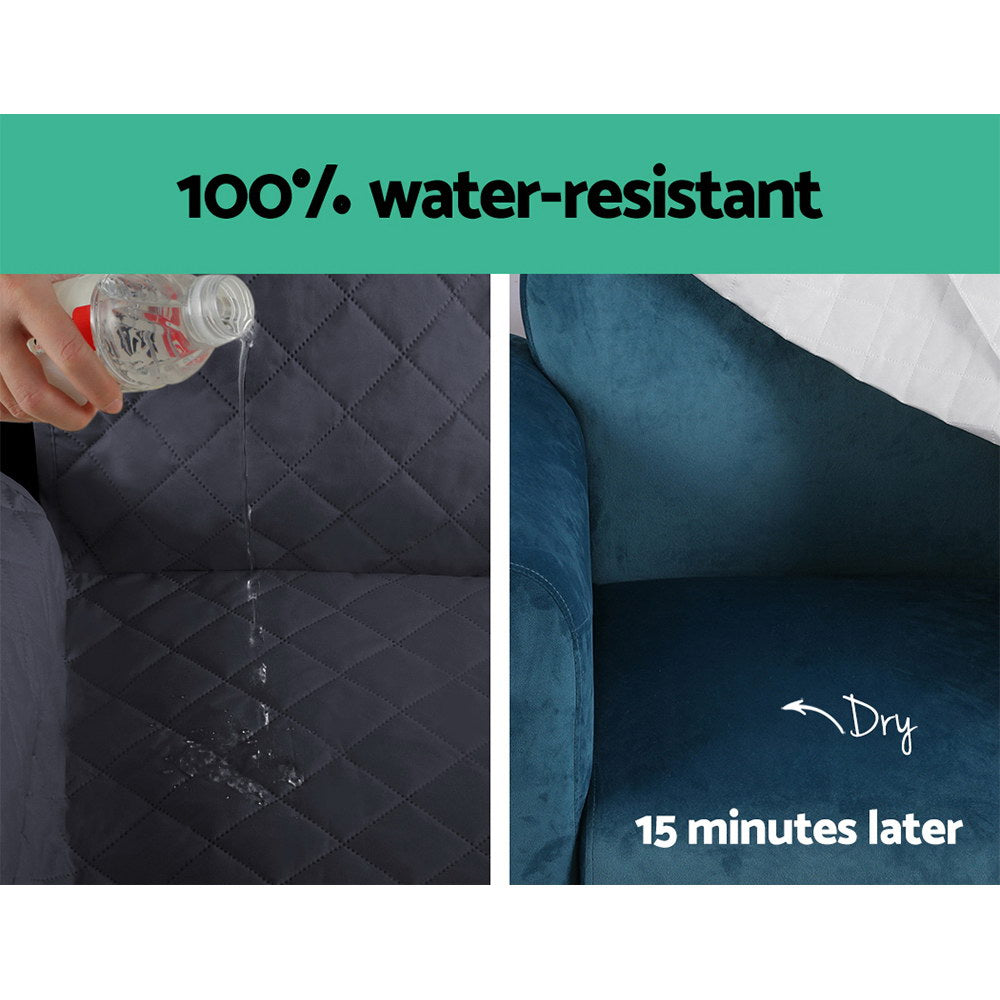 Artiss Sofa Cover Quilted Couch Covers 100% Water Resistant 3 Seater Dark Grey Tristar Online