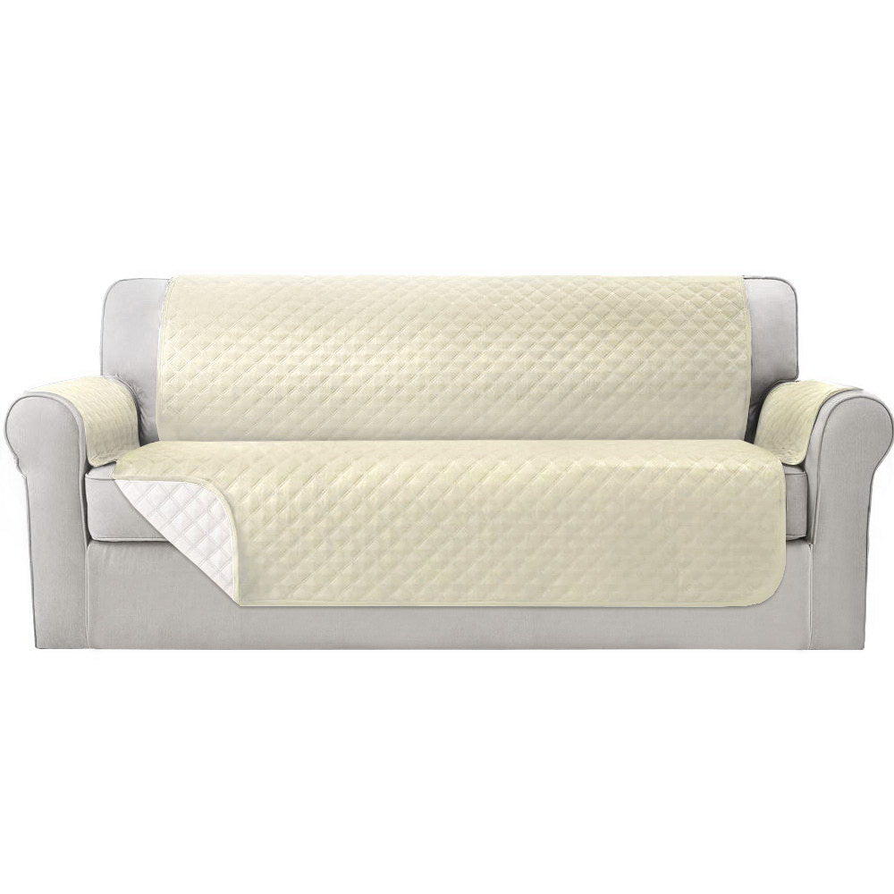Artiss Sofa Cover Quilted Couch Covers 100% Water Resistant 4 Seater Beige Tristar Online