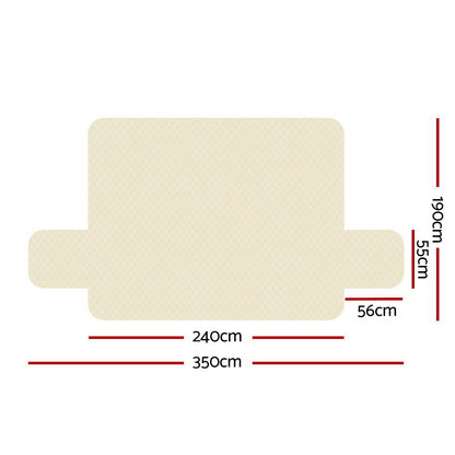 Artiss Sofa Cover Quilted Couch Covers 100% Water Resistant 4 Seater Beige Tristar Online