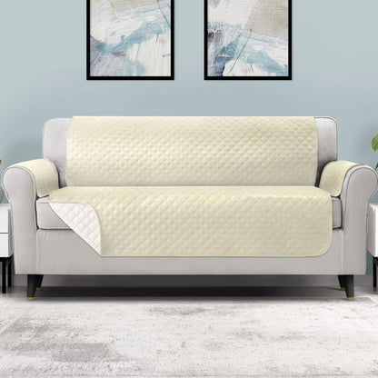 Artiss Sofa Cover Quilted Couch Covers 100% Water Resistant 4 Seater Beige Tristar Online