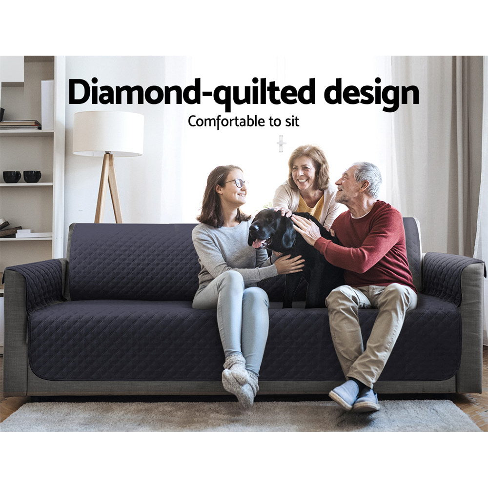 Artiss Sofa Cover Quilted Couch Covers 100% Water Resistant 4 Seater Dark Grey Tristar Online