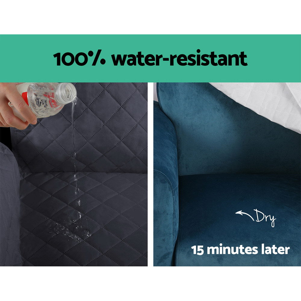 Artiss Sofa Cover Quilted Couch Covers 100% Water Resistant 4 Seater Dark Grey Tristar Online