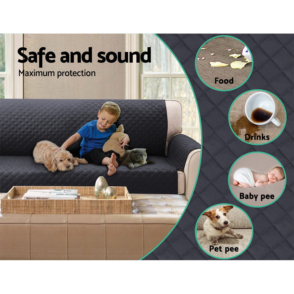 Artiss Sofa Cover Quilted Couch Covers 100% Water Resistant 4 Seater Dark Grey Tristar Online