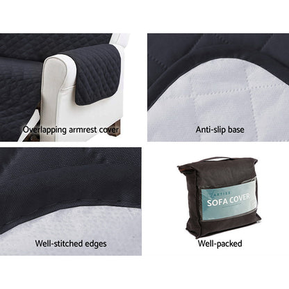 Artiss Sofa Cover Quilted Couch Covers 100% Water Resistant 4 Seater Dark Grey Tristar Online