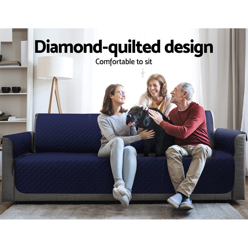 Artiss Sofa Cover Quilted Couch Covers 100% Water Resistant 4 Seater Navy Tristar Online