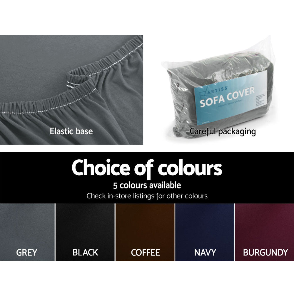 Artiss Sofa Cover Elastic Stretchable Couch Covers Grey 2 Seater Tristar Online