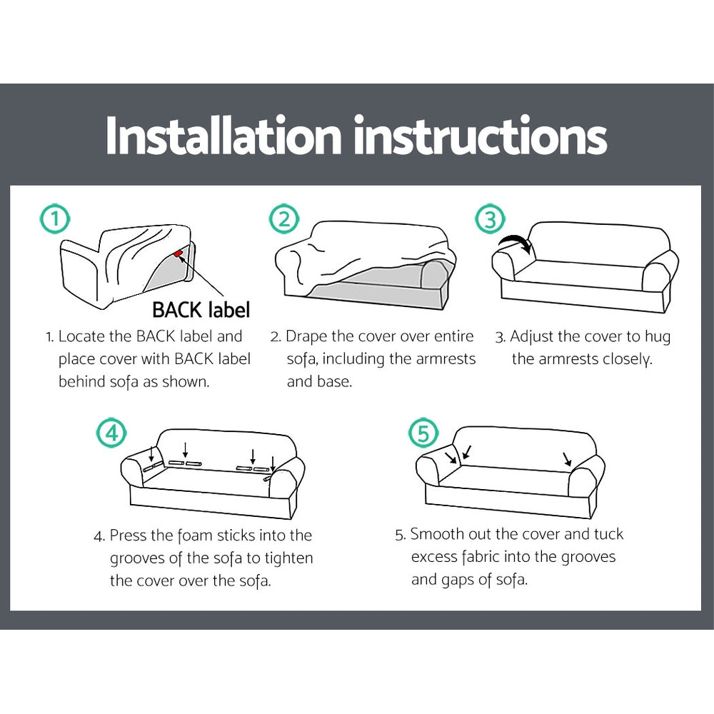 Artiss Sofa Cover Elastic Stretchable Couch Covers Grey 2 Seater Tristar Online