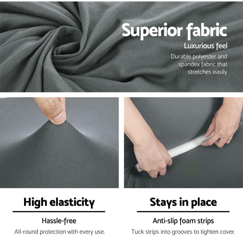 Artiss Sofa Cover Elastic Stretchable Couch Covers Grey 3 Seater Tristar Online