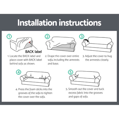Artiss Sofa Cover Elastic Stretchable Couch Covers Grey 3 Seater Tristar Online