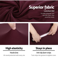 Artiss Sofa Cover Elastic Stretchable Couch Covers Burgundy 3 Seater Tristar Online