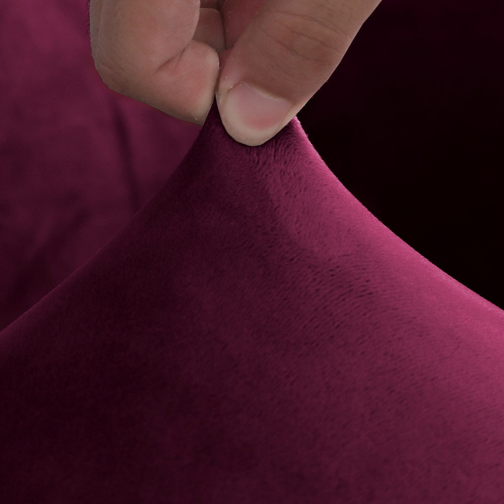 Artiss Velvet Sofa Cover Plush Couch Cover Lounge Slipcover 1 Seater Ruby Red Tristar Online