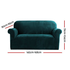 Artiss Velvet Sofa Cover Plush Couch Cover Lounge Slipcover 2 Seater Agate Green Tristar Online