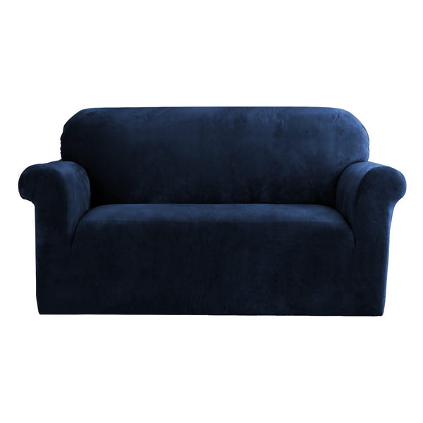 Artiss Velvet Sofa Cover Plush Couch Cover Lounge Slipcover 2 Seater Sapphire Tristar Online