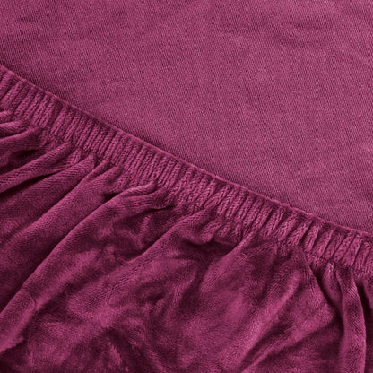 Artiss Velvet Sofa Cover Plush Couch Cover Lounge Slipcover 3 Seater Ruby Red Tristar Online