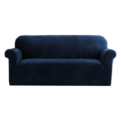 Artiss Velvet Sofa Cover Plush Couch Cover Lounge Slipcover 3 Seater Sapphire Tristar Online