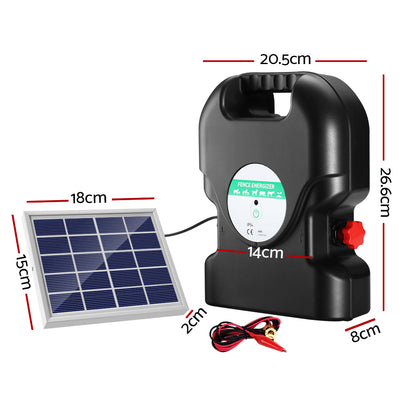 Giantz 20km Electric Fence Energiser Solar Energizer Charger Farm Animal 1.2J Tristar Online