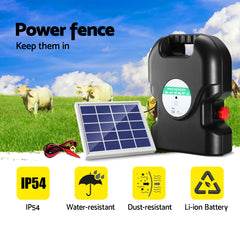Giantz 20km Electric Fence Energiser Solar Energizer Charger Farm Animal 1.2J Tristar Online