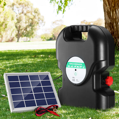 Giantz 20km Electric Fence Energiser Solar Energizer Charger Farm Animal 1.2J Tristar Online