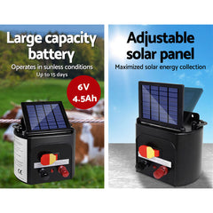 Giantz 3km Solar Electric Fence Charger Energiser Tristar Online