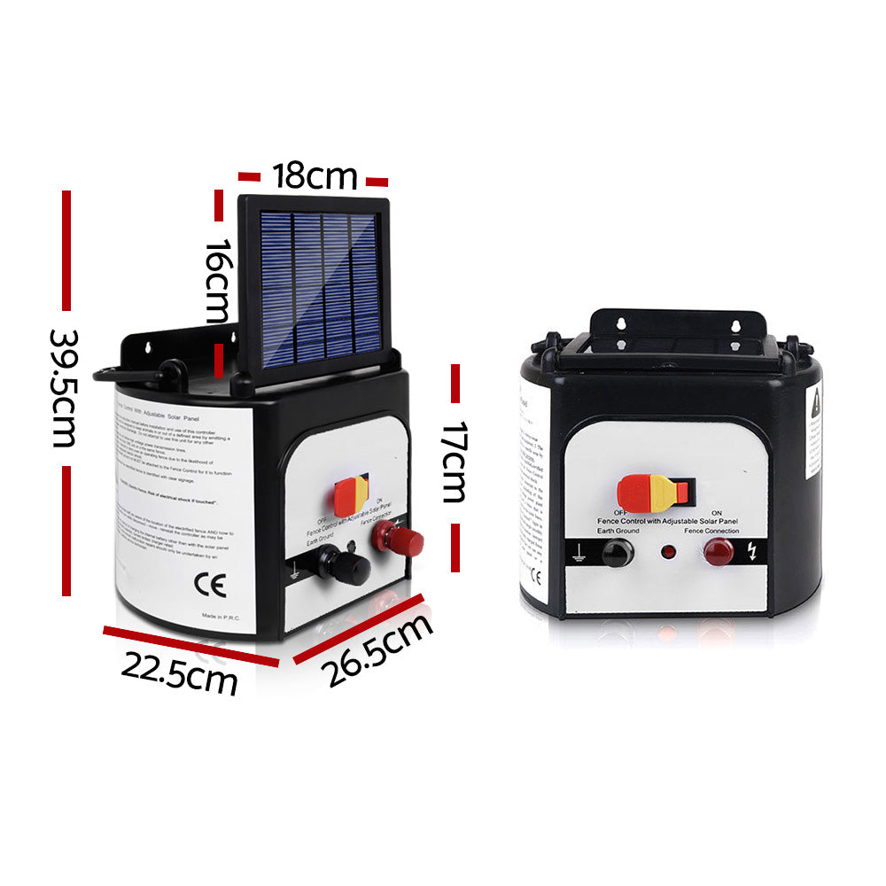 Giantz 8km Solar Power Electric Fence Charger Energiser 0.3J White Tristar Online