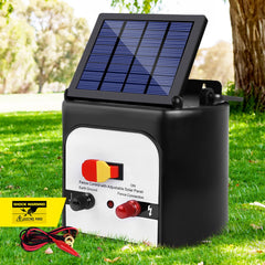 Giantz 8km Solar Power Electric Fence Charger Energiser 0.3J White Tristar Online