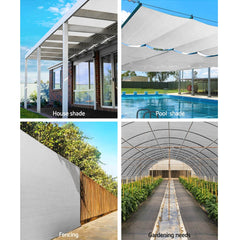 Instahut 50% Shade Cloth 1.83x30m Shadecloth Wide Heavy Duty White Tristar Online