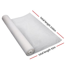 Instahut 3.66x10m 50% UV Shade Cloth Shadecloth Sail Garden Mesh Roll Outdoor White Tristar Online
