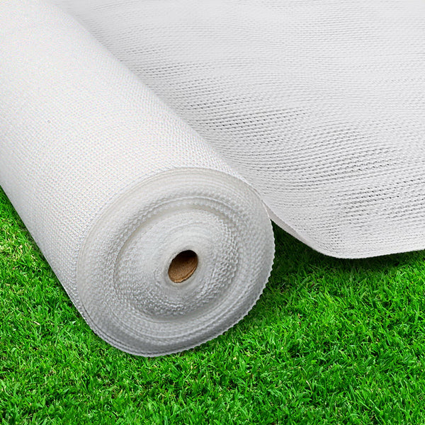 Instahut 3.66x10m 50% UV Shade Cloth Shadecloth Sail Garden Mesh Roll Outdoor White Tristar Online