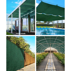 Instahut 90% Sun Shade Cloth Shadecloth Sail Roll Mesh 3.66x10m 195gsm Green Tristar Online