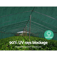 Instahut 90% Sun Shade Cloth Shadecloth Sail Roll Mesh 3.66x10m 195gsm Green Tristar Online