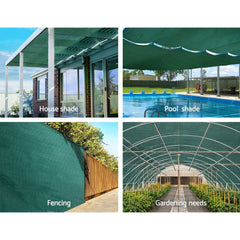 Instahut 50%UV Shade Cloth Shadecloth Sail Garden Mesh Roll Outdoor 3.66x10m GR Tristar Online