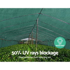 Instahut 50%UV Shade Cloth Shadecloth Sail Garden Mesh Roll Outdoor 3.66x10m GR Tristar Online