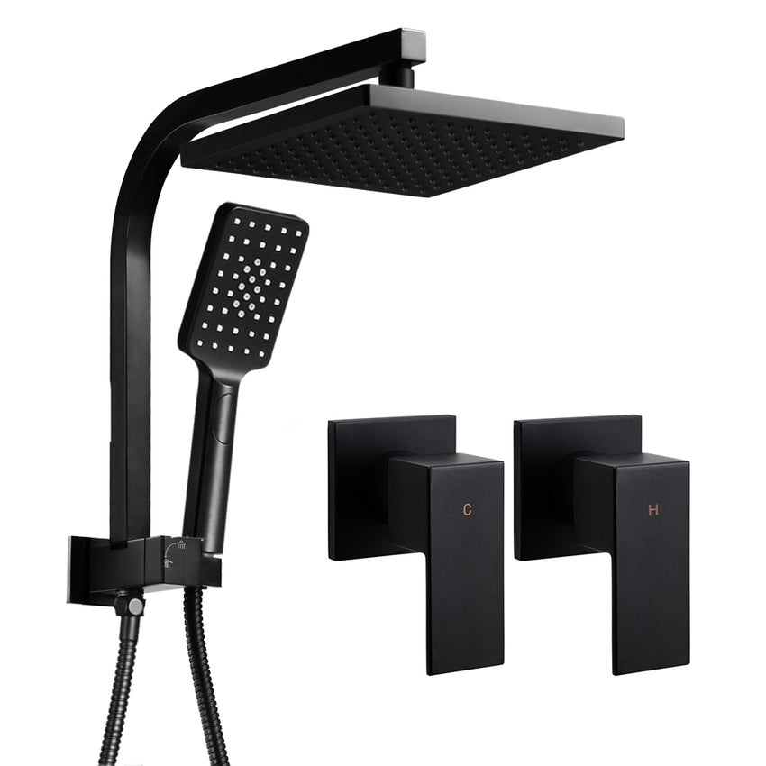 Cefito WELS 8'' Rain Shower Head Taps Square Handheld High Pressure Wall Black Tristar Online