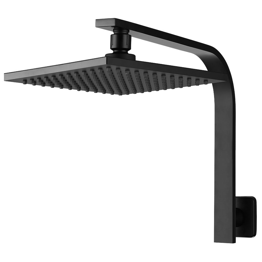 Cefito WElS 8'' Rain Shower Head Set Square High Pressure Wall Arm DIY Black Tristar Online