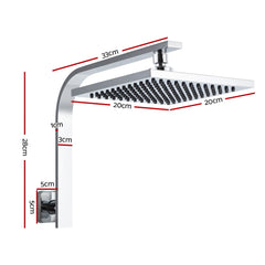 Cefito WElS 8'' Rain Shower Head Set Square High Pressure Wall Arm DIY Chrome Tristar Online