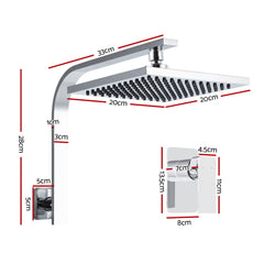 Cefito WElS 8'' Rain Shower Head Mixer Square High Pressure Wall Arm DIY Chrome Tristar Online