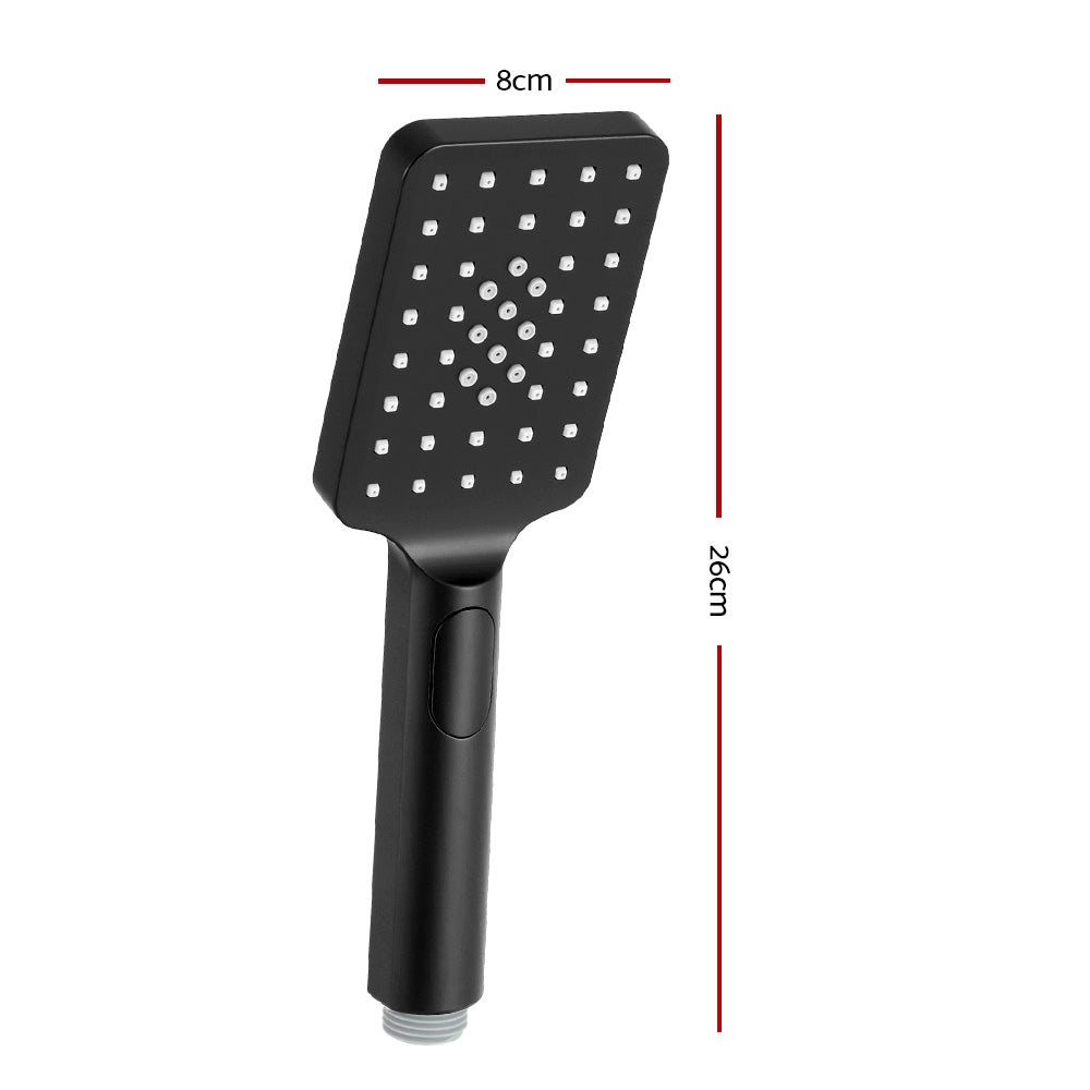 Handheld Shower Head 3.1'' High Pressure 3 Spray Modes Square Black Tristar Online
