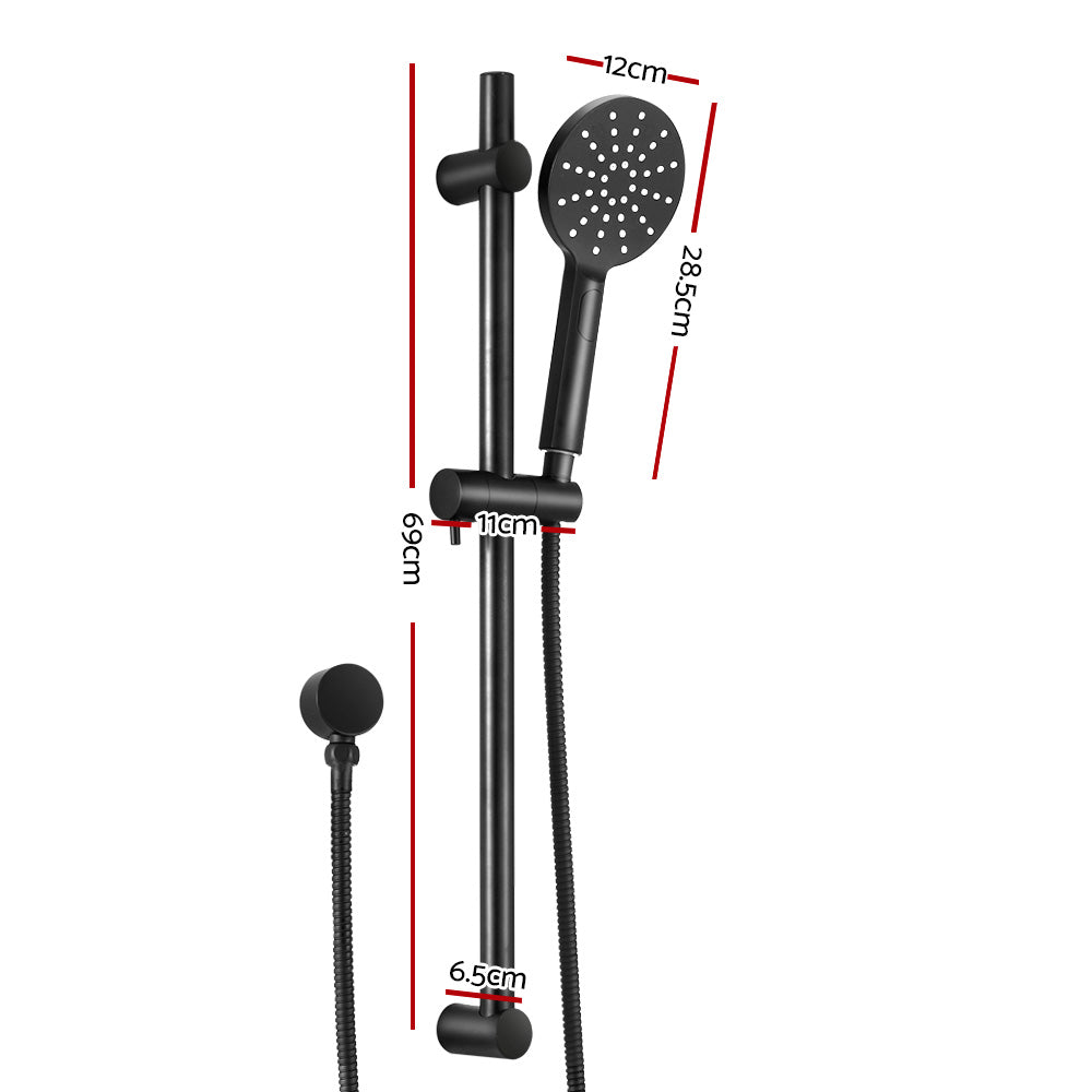 Handheld Shower Head Wall Holder 4.7'' High Pressure Adjustable 3 Modes Black Tristar Online