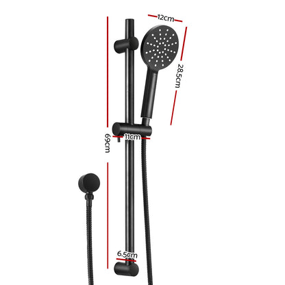 Handheld Shower Head Wall Holder 4.7'' High Pressure Adjustable 3 Modes Black Tristar Online