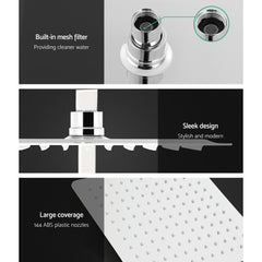 Cefito WELS 10'' Rain Shower Head Set Round Handheld High Pressure Wall Chrome Tristar Online