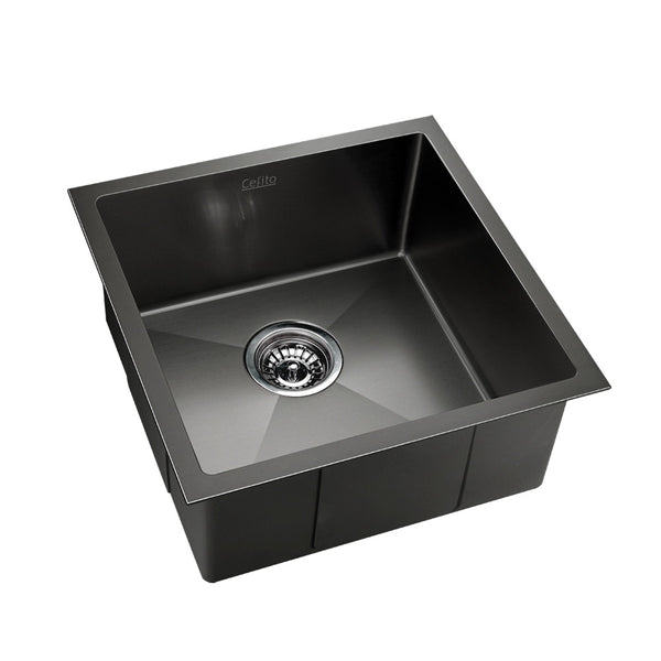 Cefito 51cm x 45cm Stainless Steel Kitchen Sink Under/Top/Flush Mount Black Tristar Online