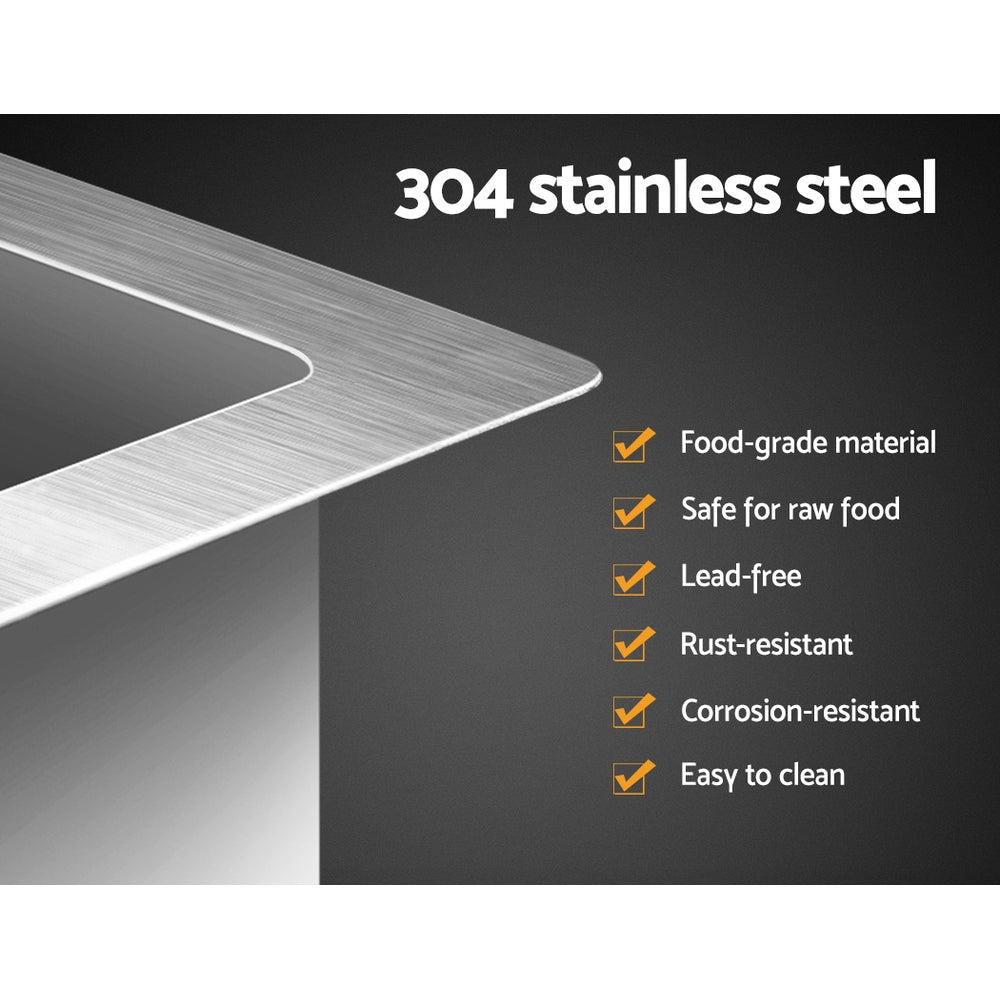 Cefito Handmade Kitchen Sink Stainless steel Sink 44cm x 45cm Tristar Online