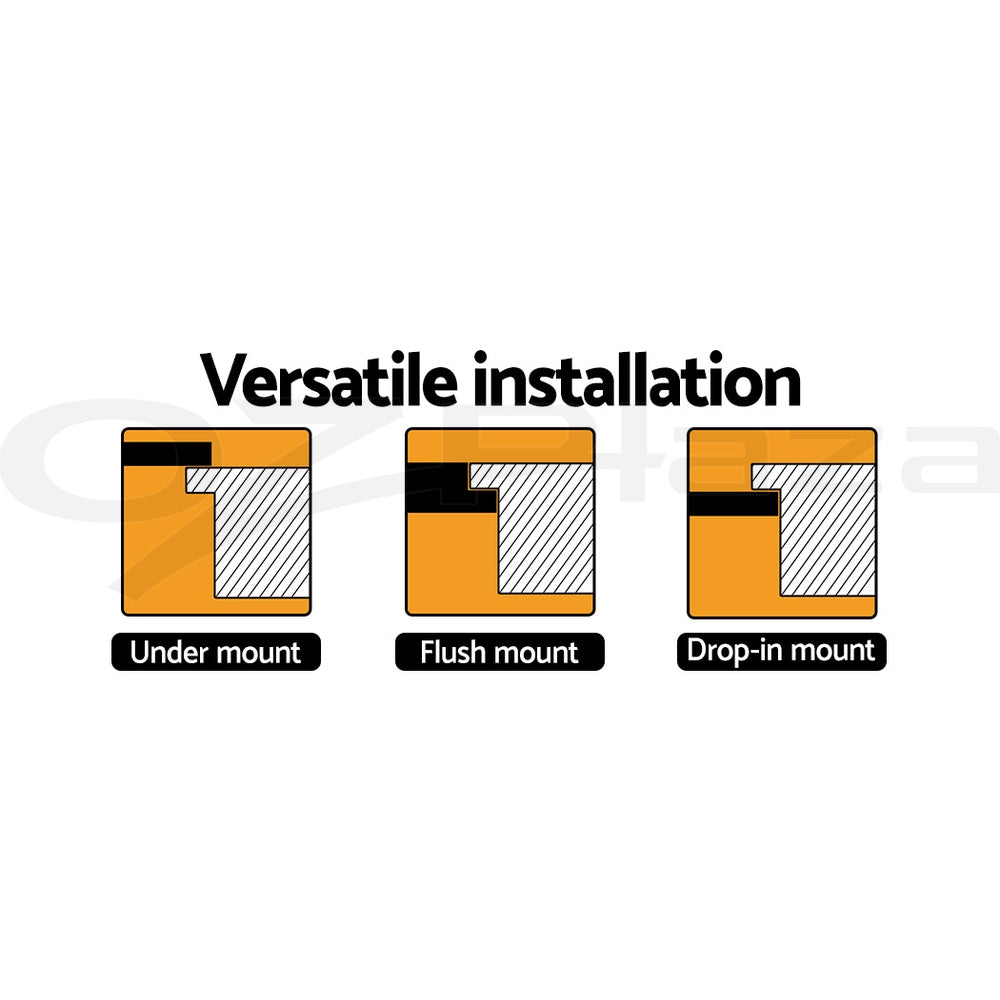 Cefito Stone Kitchen Sink Round 430MM Granite Under/Topmount Basin Bowl Laundry Black Tristar Online