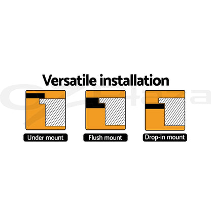 Cefito Stone Kitchen Sink Round 430MM Granite Under/Topmount Basin Bowl Laundry Black Tristar Online