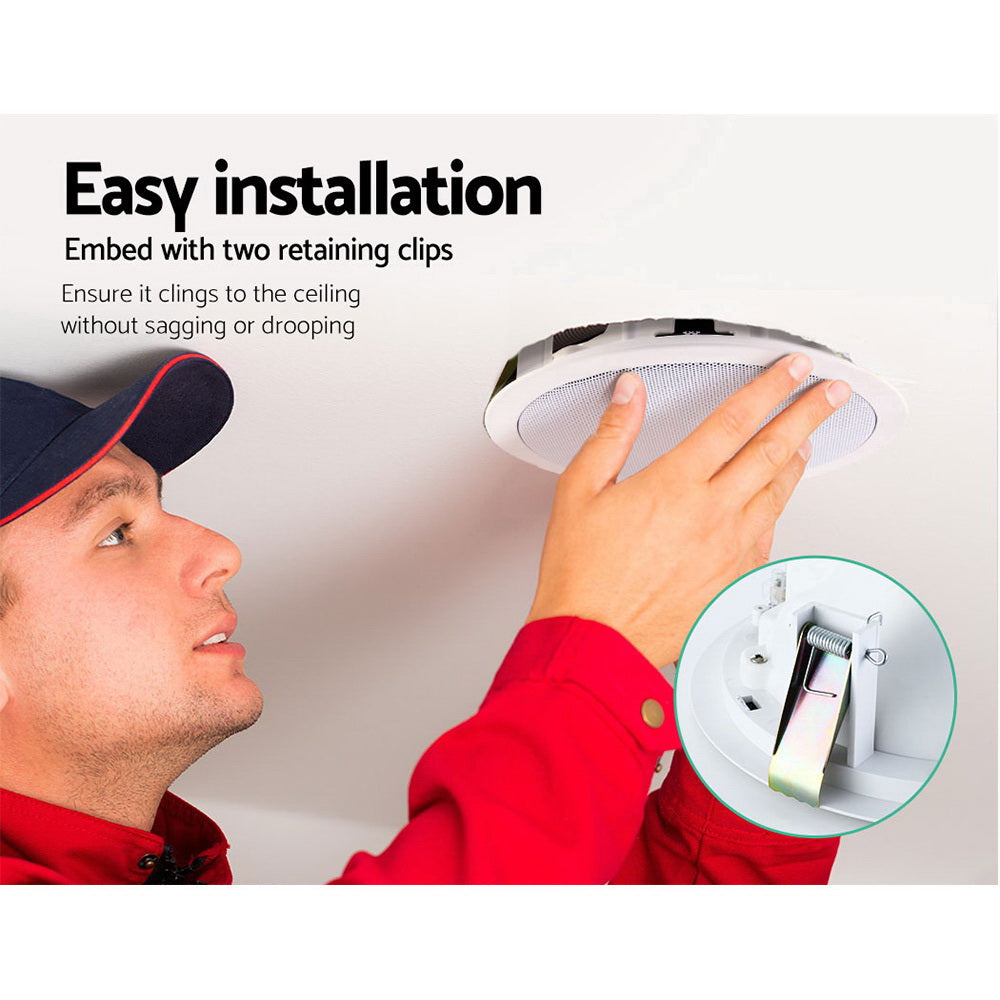 2 x 6" In Ceiling Speakers Home 80W Speaker Theatre Stereo Outdoor Multi Room Tristar Online